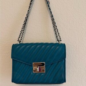 Michael Kors Blue Quilted Crossbody Bag